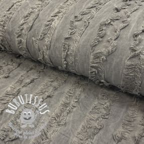 Tissu coton Lin Vintage Fringe Stripe grey