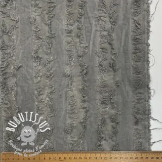 Tissu coton Lin Vintage Fringe Stripe grey