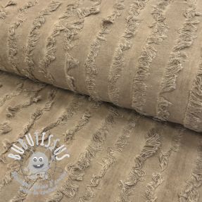 Tissu coton Lin Vintage Fringe Stripe naturals