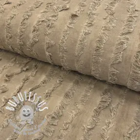 Tissu coton Lin Vintage Fringe Stripe naturals