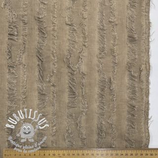Tissu coton Lin Vintage Fringe Stripe naturals