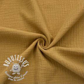 Tissu double gaze/mousseline UNI 150 old yellow