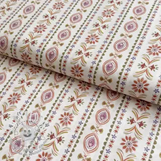 Tissu coton Motif stripe off white digital print
