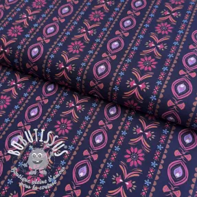Tissu coton Motif stripe navy digital print