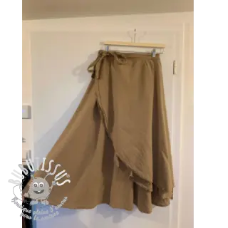 Tissu coton Lin taupe