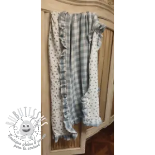 Tissu double gaze/mousseline Double sided CHECKS MINI green