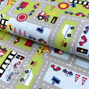 Tissu coton Cars on the road design A