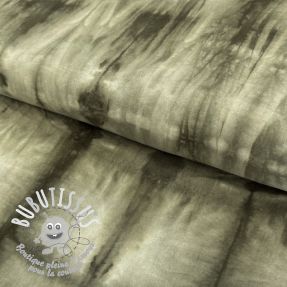 Tissu coton HAND TIE DYE camo green