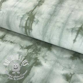 Tissu coton HAND TIE DYE dark old green
