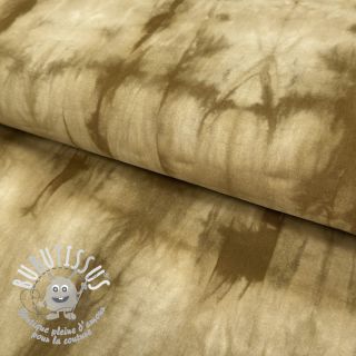 Tissu coton HAND TIE DYE golden brown