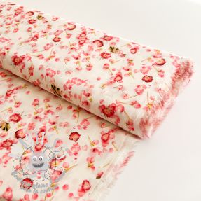 Viscose RAYON POPLIN Pink flowers design B digital print