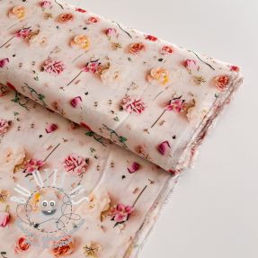 Viscose RAYON POPLIN Pink flowers design E digital print