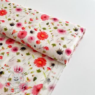 Viscose RAYON POPLIN Pink flowers design C digital print