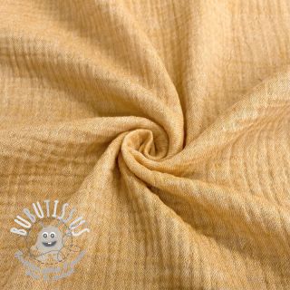 Tissu double gaze/mousseline MELANGE ochre