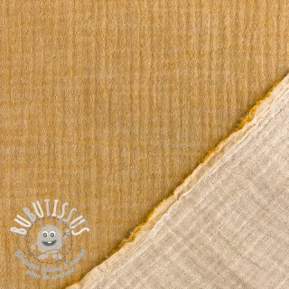 Tissu double gaze/mousseline MELANGE ochre