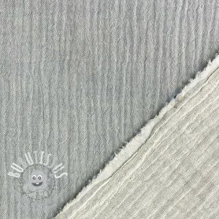Tissu double gaze/mousseline MELANGE light blue