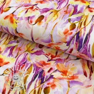 Jersey VISCOSE LYCRA HEAVY Bright botanical design C digital print