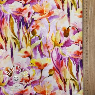 Jersey VISCOSE LYCRA HEAVY Bright botanical design C digital print