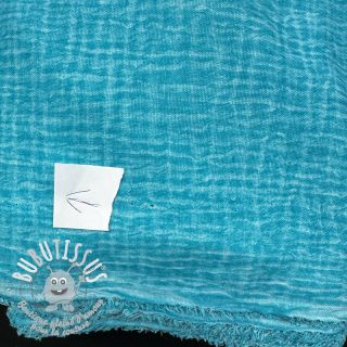Tissu double gaze/mousseline Vintage aqua 2nd class