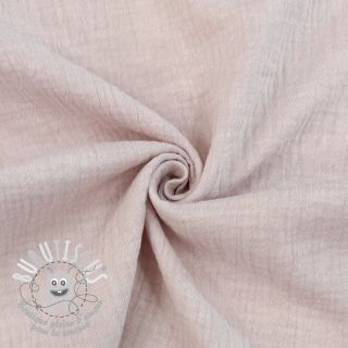 Tissu double gaze/mousseline MELANGE baby pink