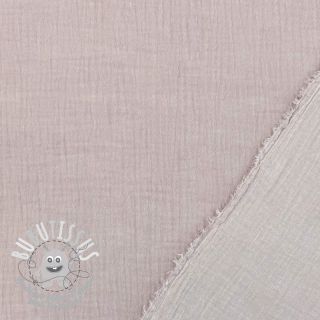 Tissu double gaze/mousseline MELANGE baby pink