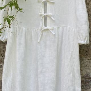 Tissu double gaze/mousseline ecru ORGANIC