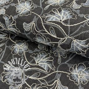 Tissu coton JEANS EMBROIDERY Lisa design C