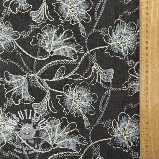 Tissu coton JEANS EMBROIDERY Lisa design C
