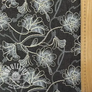 Tissu coton JEANS EMBROIDERY Lisa design C