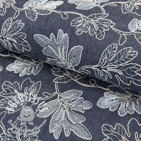 Tissu coton JEANS EMBROIDERY Lisa design B