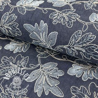 Tissu coton JEANS EMBROIDERY Lisa design B