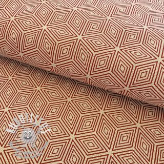 Tissu déco Linenlook Blocks 3D Illusion cherry