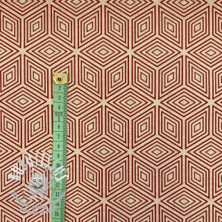 Tissu déco Linenlook Blocks 3D Illusion cherry