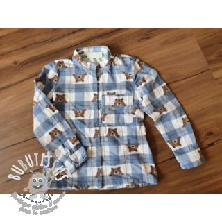 Tissu coton FLANNEL Bear check jeans