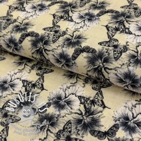 Viscose lin Hibiscus digital print