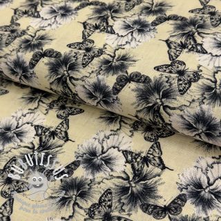 Viscose lin Hibiscus digital print