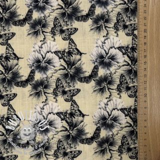 Viscose lin Hibiscus digital print