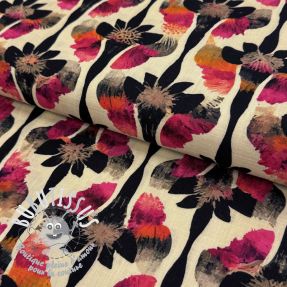 Viscose lin Artificial flower design B digital print