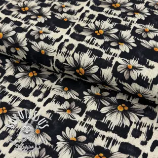 Viscose lin Daisy design A digital print