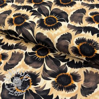 Viscose lin Sunlower design A digital print