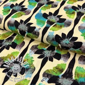 Viscose lin Artificial flower design A digital print