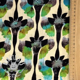 Viscose lin Artificial flower design A digital print