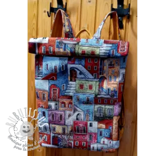 Tissu déco GOBELIN PREMIUM Happy colourful village
