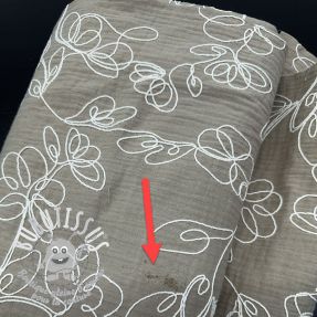 Tissu double gaze/mousseline EMBROIDERY Climbing flowers beige 2nd class