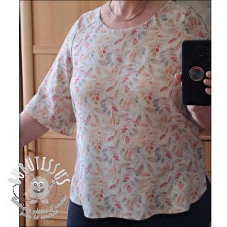 Viscose lin Natural Lin Lissy pink digital print
