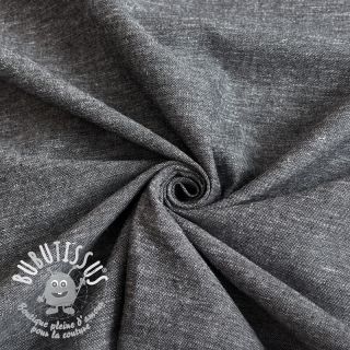 Tissu mélange lin et cotton Lico black