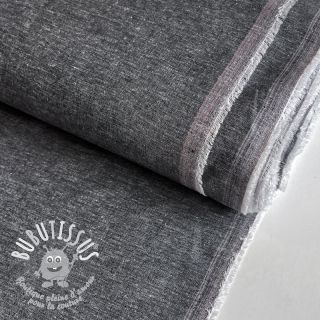 Tissu mélange lin et cotton Lico black