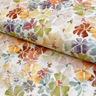 Tissu mélange lin et cotton Maya RAMIE yellow digital print