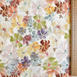 Tissu mélange lin et cotton Maya RAMIE yellow digital print