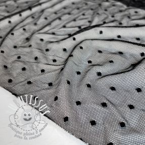 Tulle pour jupe tutu STRETCH Dot black